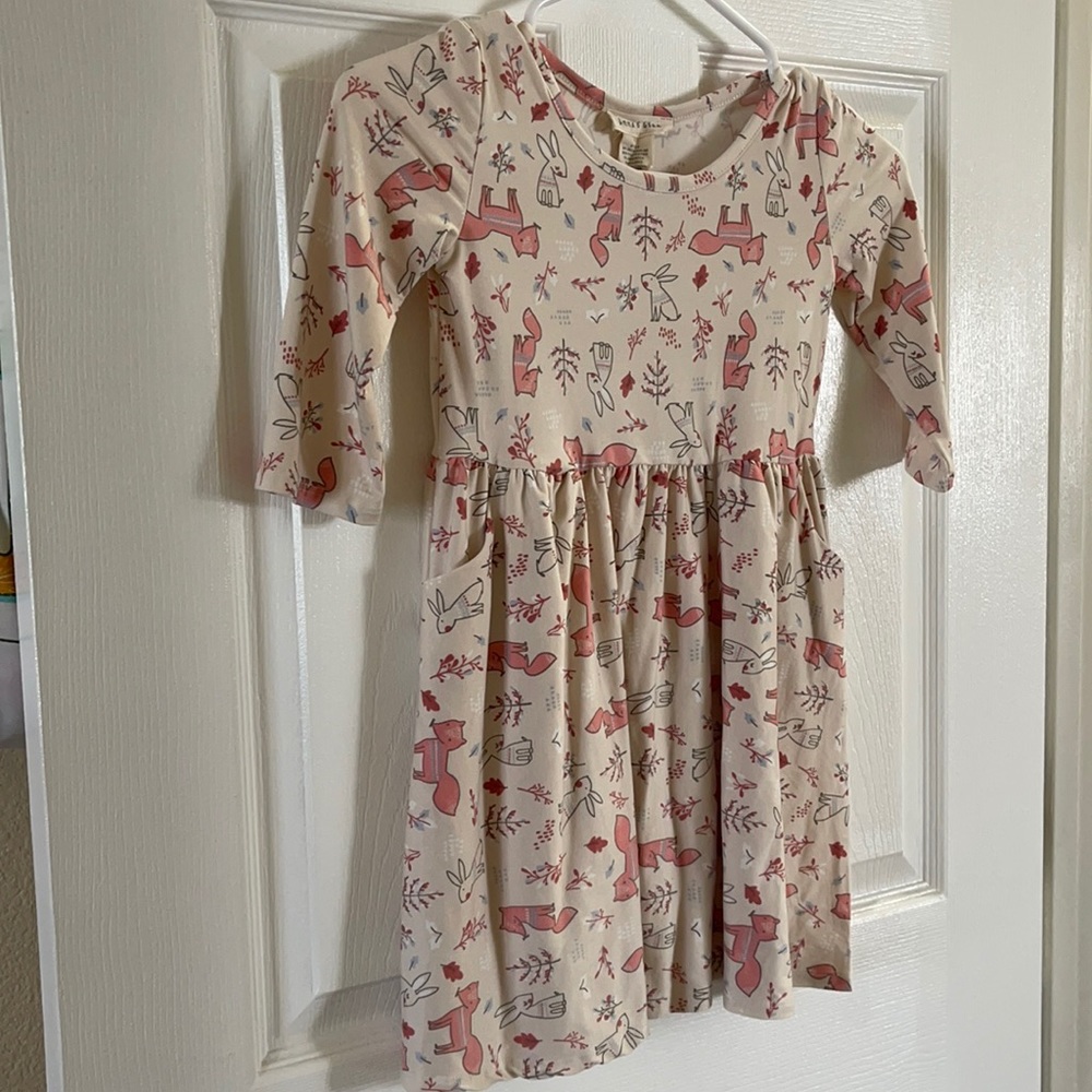 Girls Dress bunnies and fox print